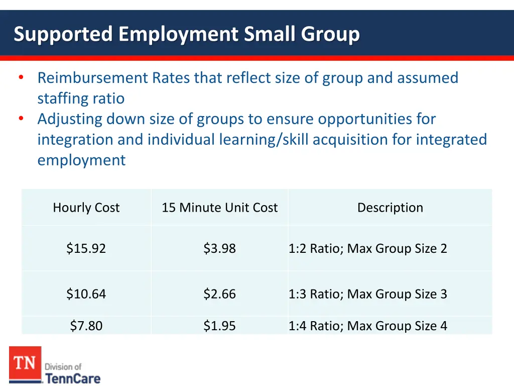 supported employment small group