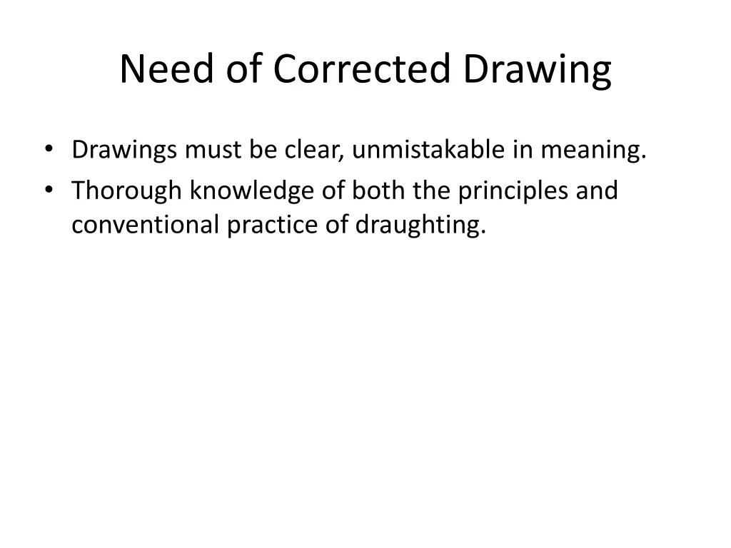 need of corrected drawing