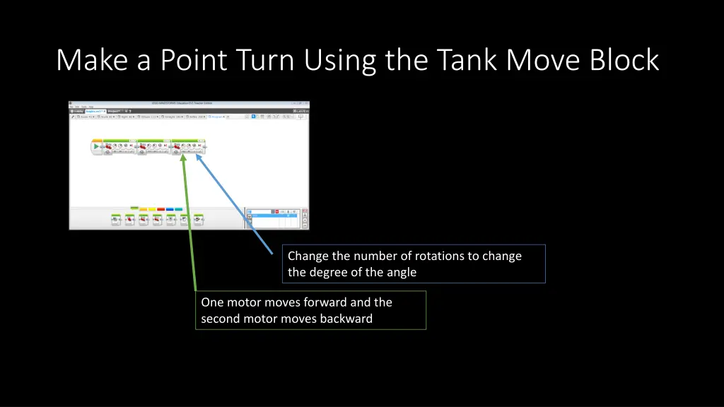 make a point turn using the tank move block