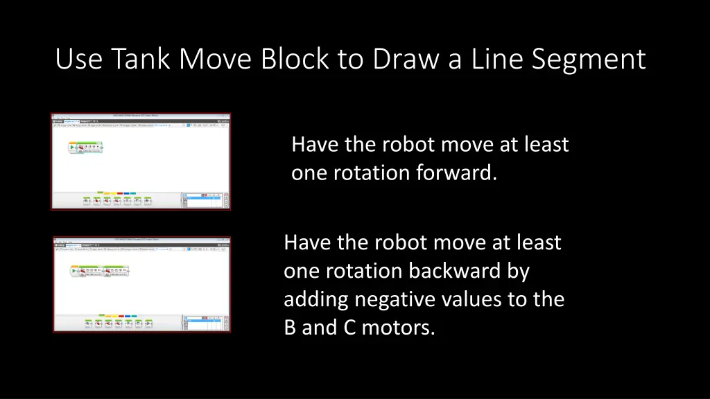 use tank move block to draw a line segment