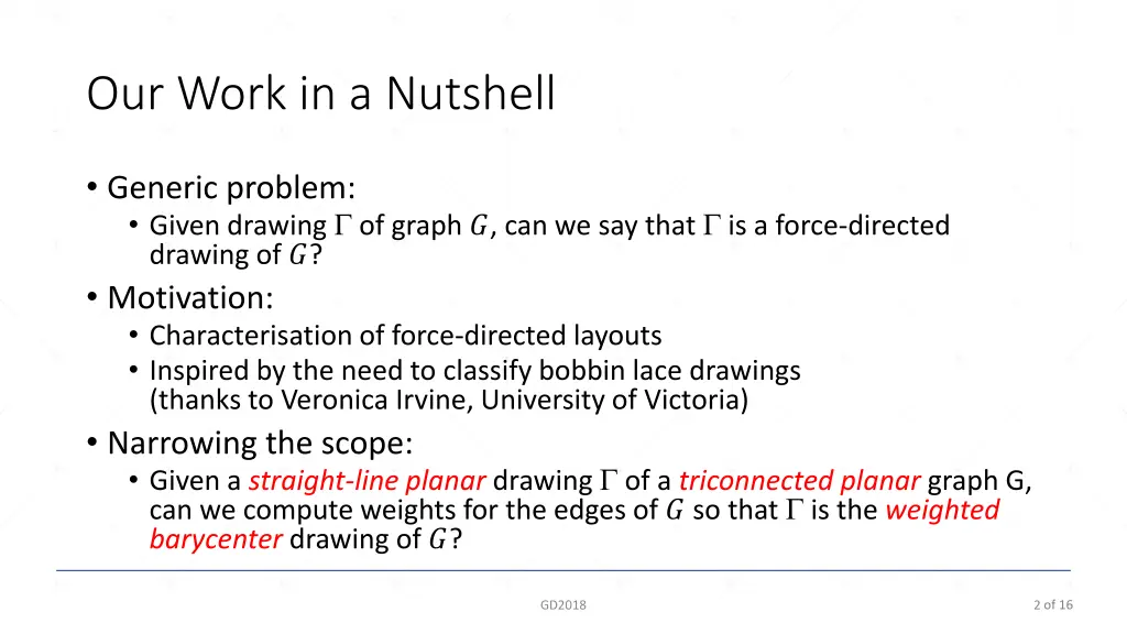 our work in a nutshell