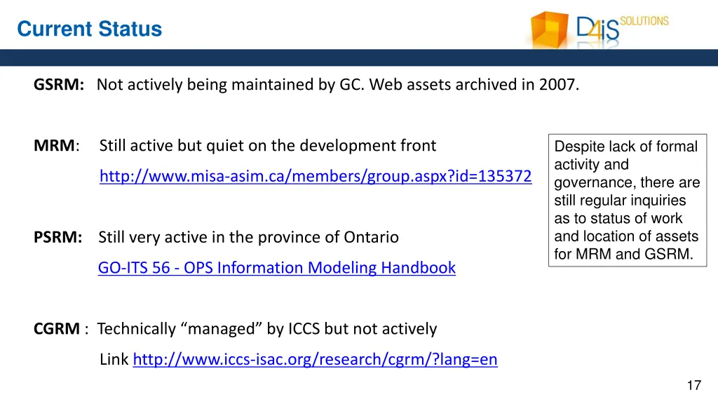 current status