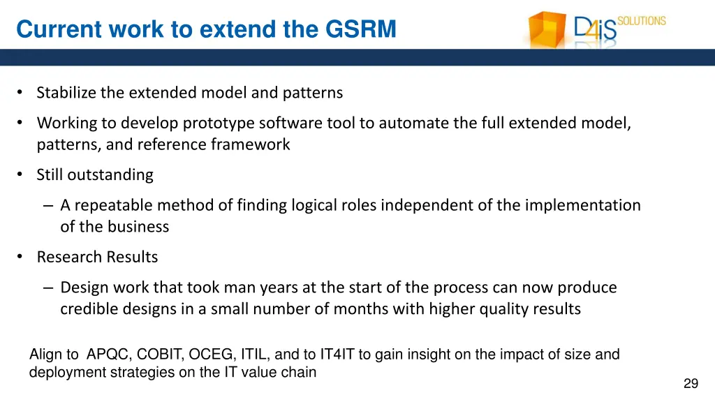 current work to extend the gsrm