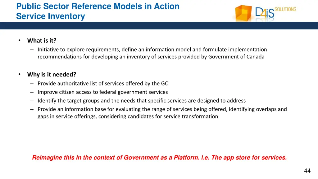 public sector reference models in action service