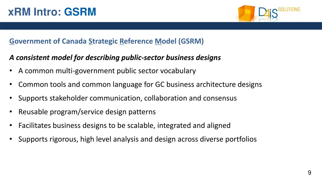 xrm intro gsrm