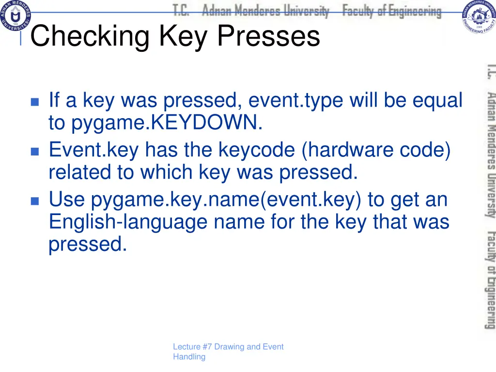 checking key presses