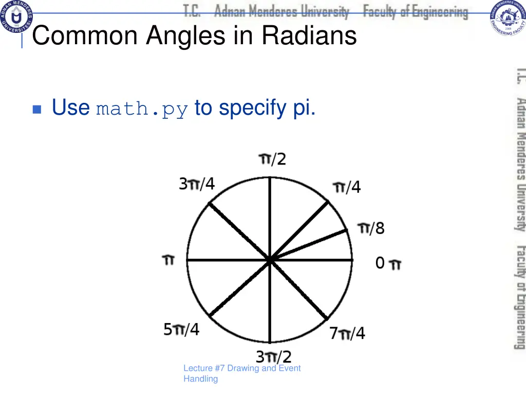 common angles in radians
