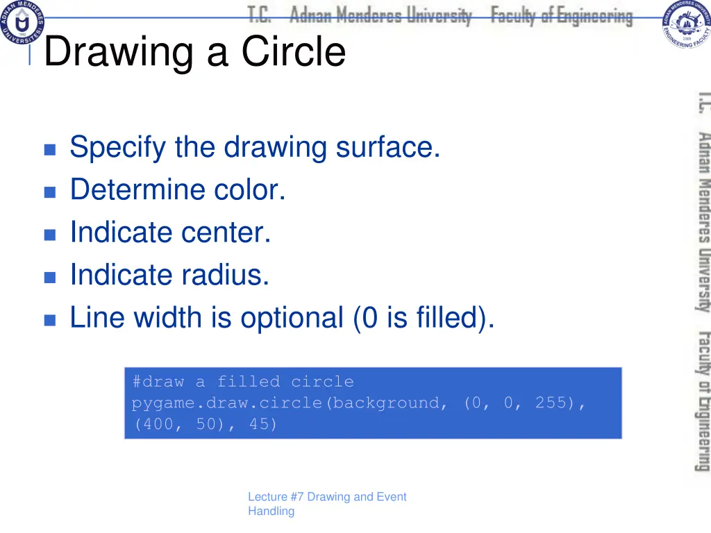 drawing a circle
