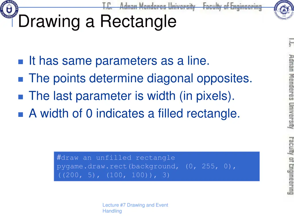 drawing a rectangle