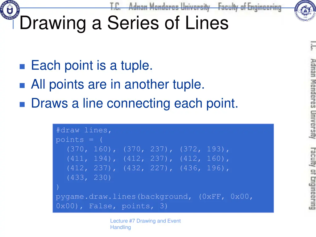 drawing a series of lines