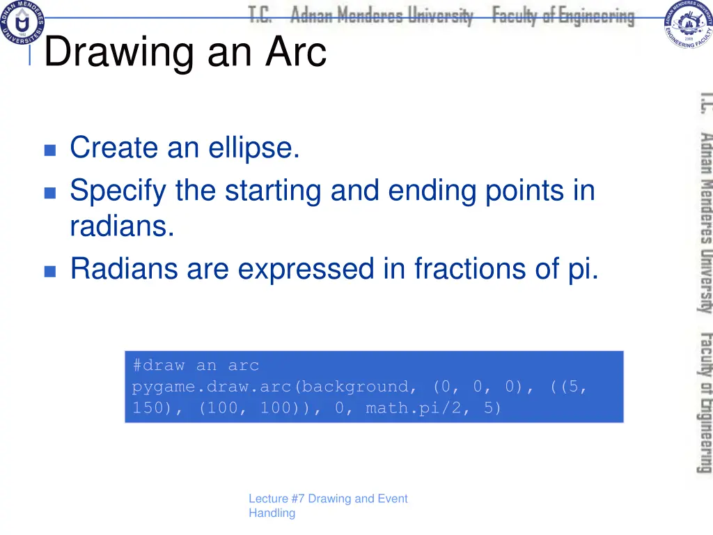 drawing an arc