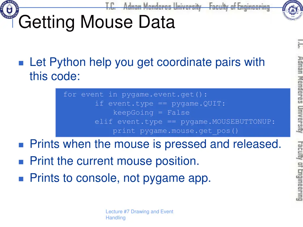 getting mouse data