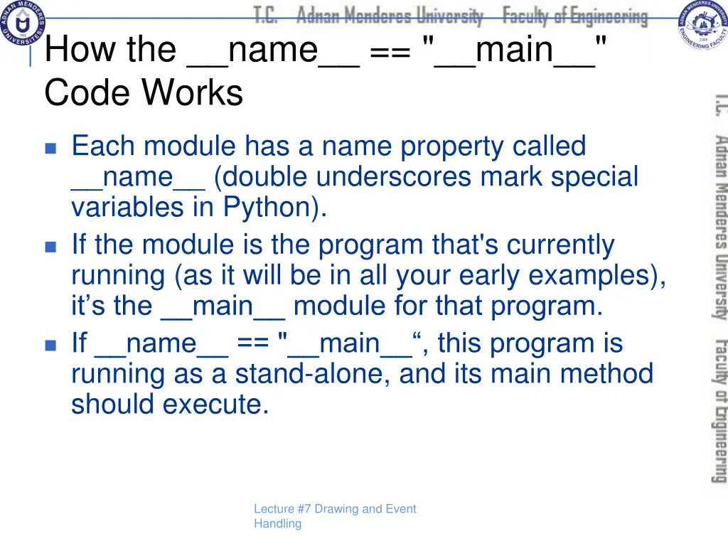 how the name main code works