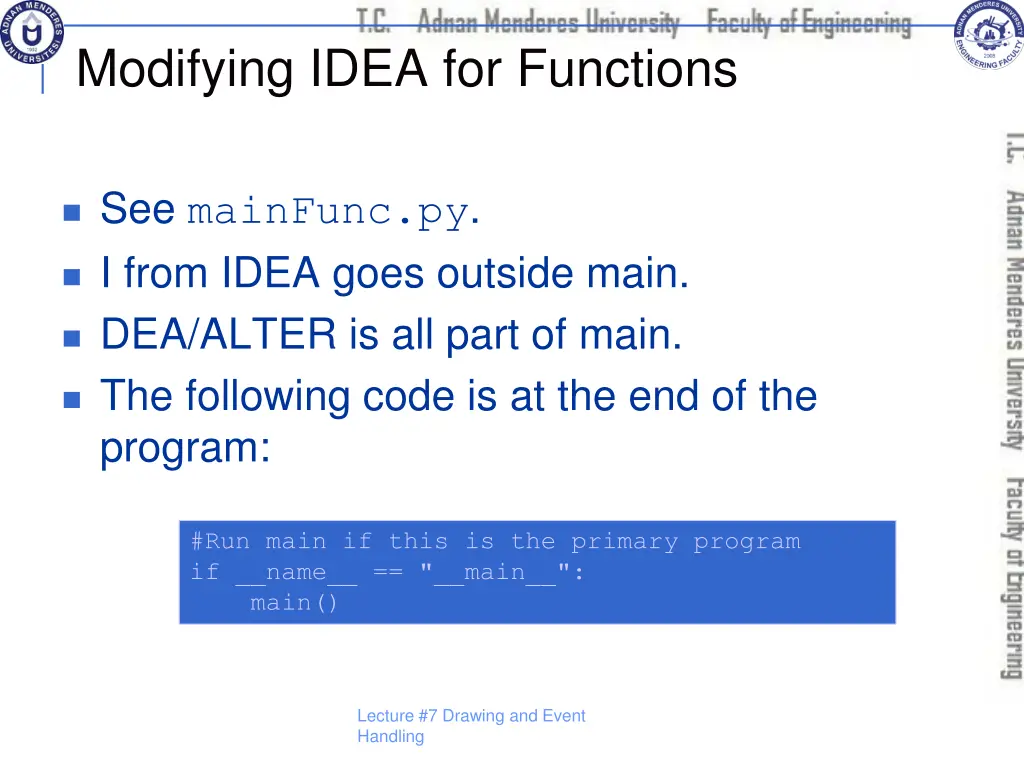 modifying idea for functions