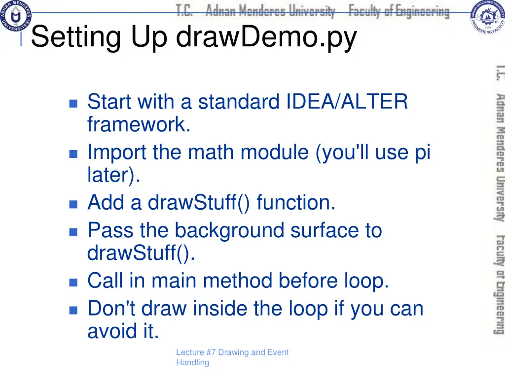 setting up drawdemo py
