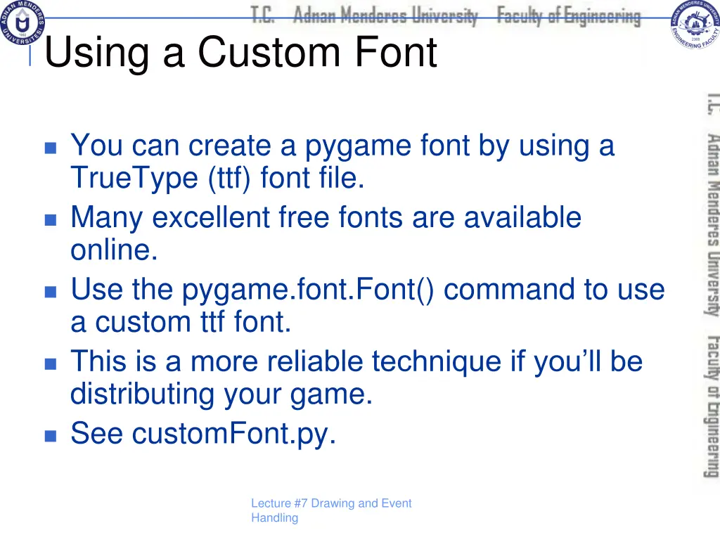 using a custom font