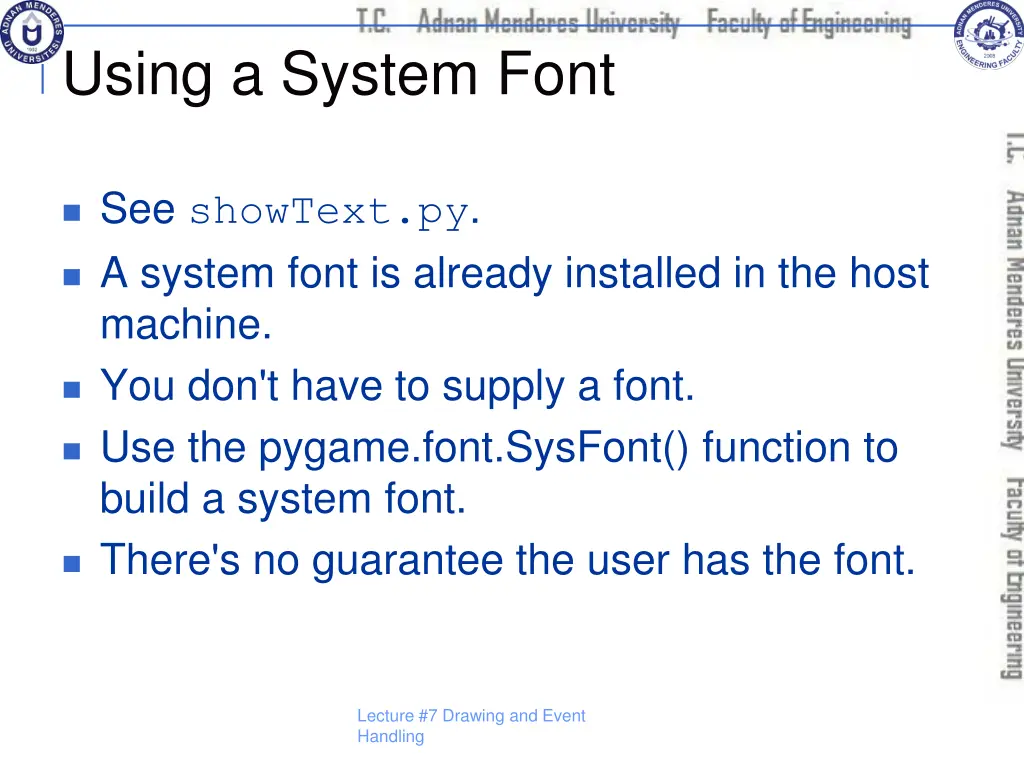 using a system font