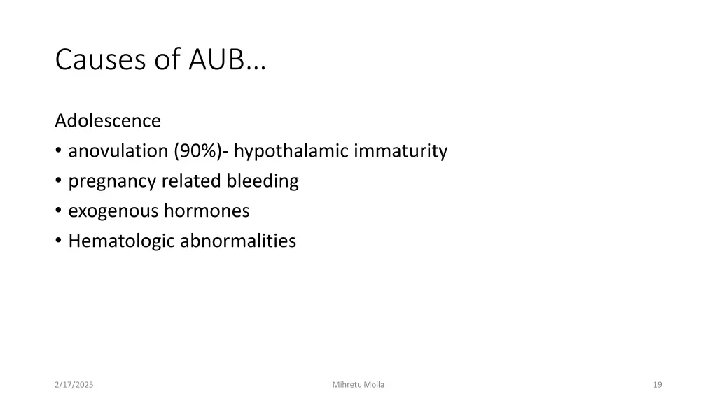 causes of aub