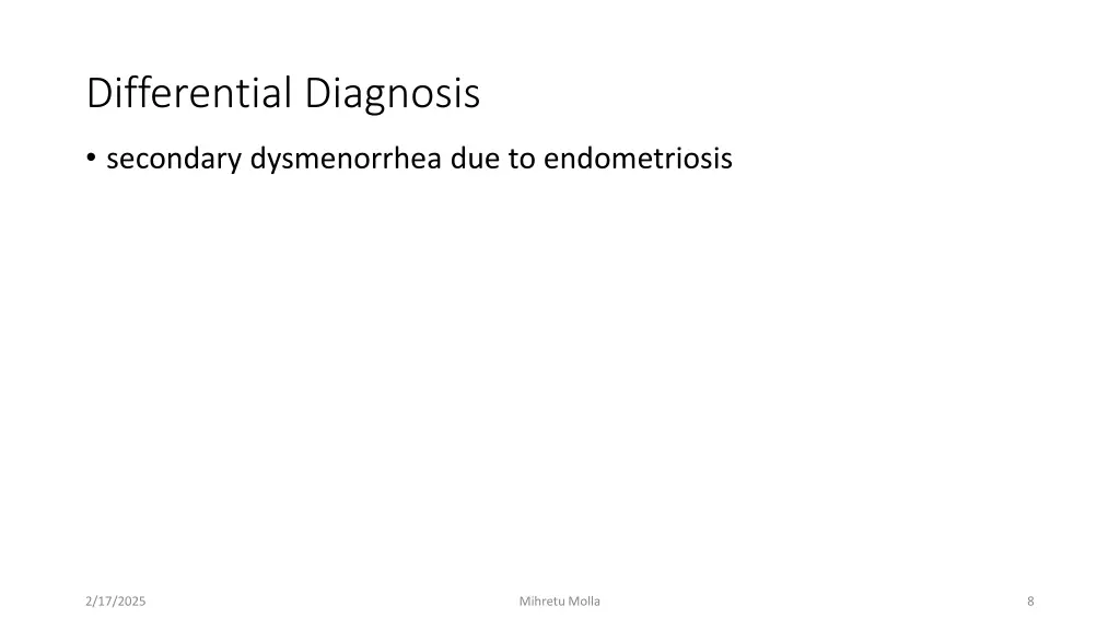 differential diagnosis