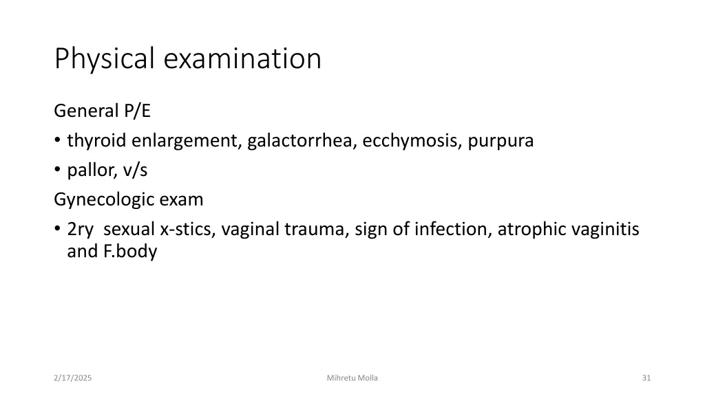 physical examination