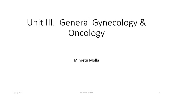 unit iii general gynecology oncology