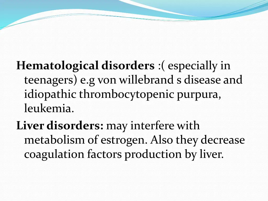 hematological disorders especially in teenagers