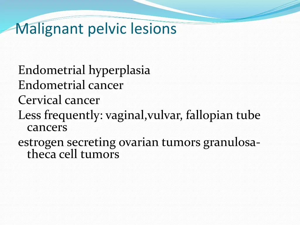 malignant pelvic lesions