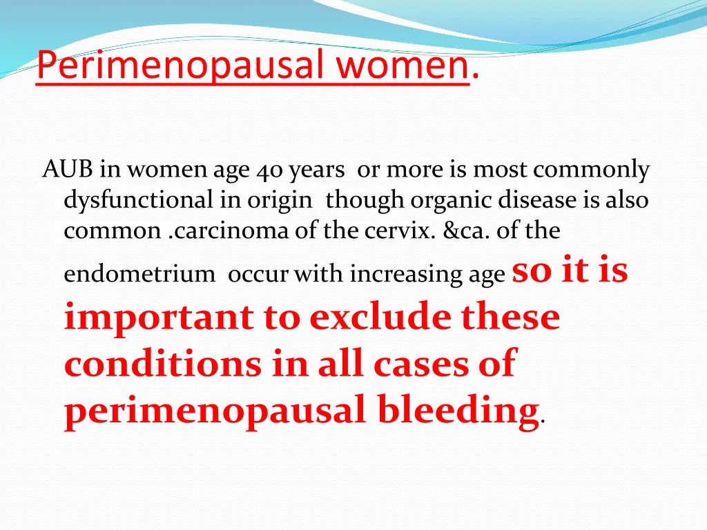 perimenopausal women