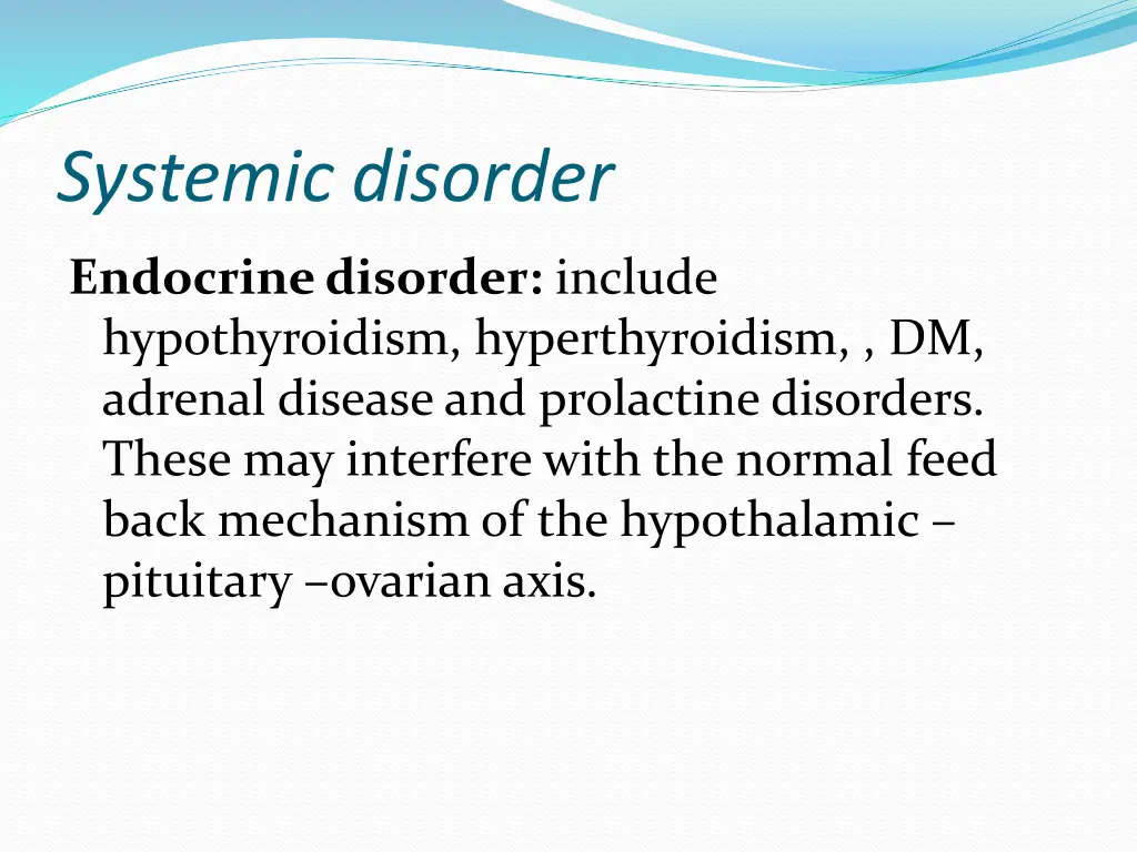 systemic disorder