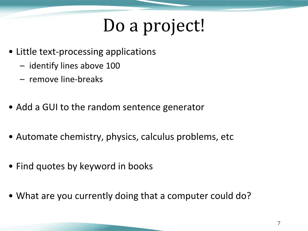 do a project