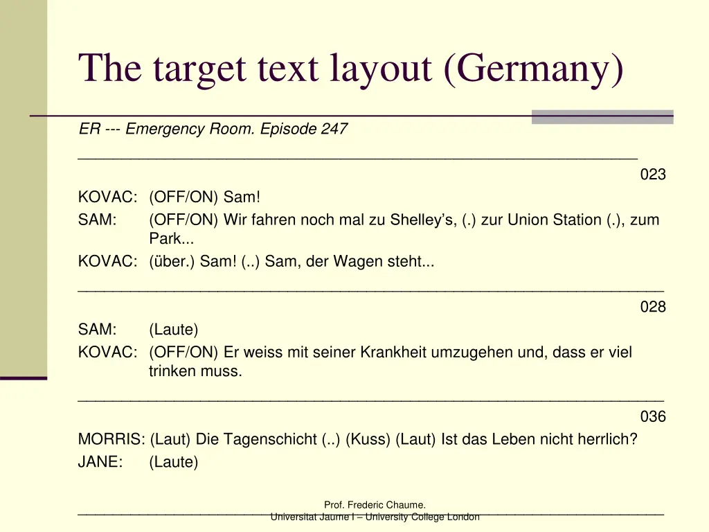 the target text layout germany