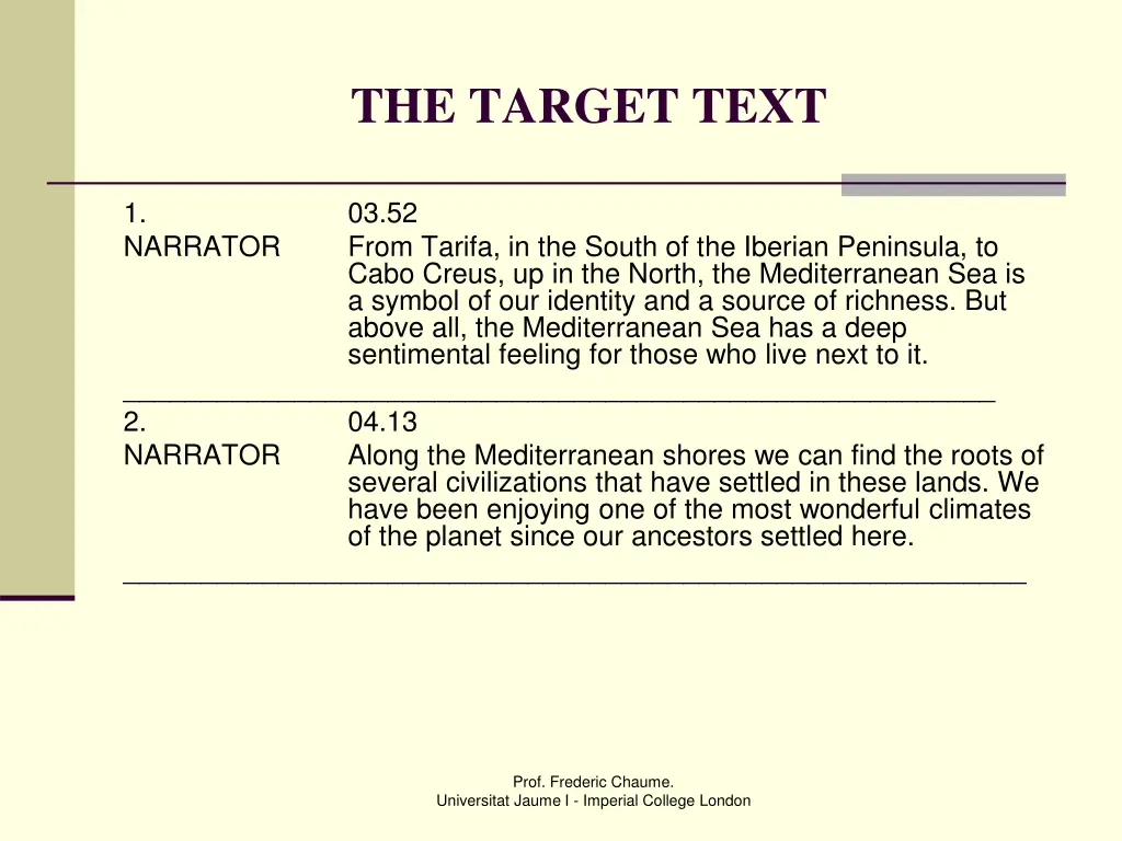 the target text