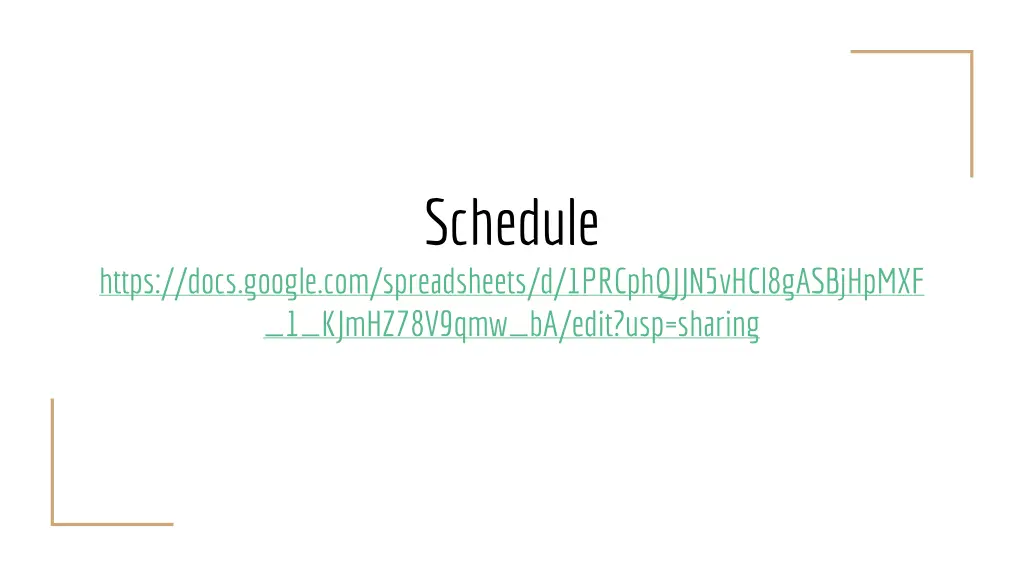 schedule