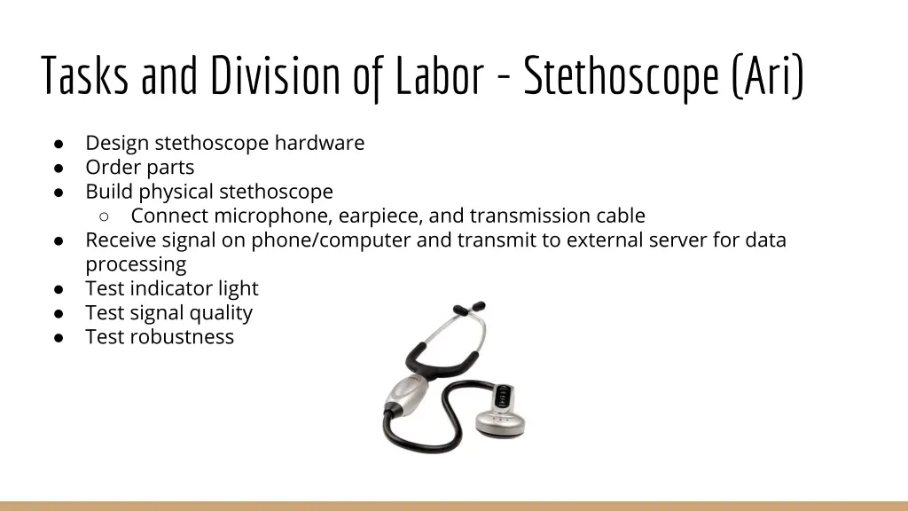 tasks and division of labor stethoscope ari