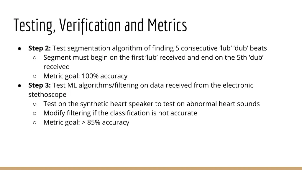 testing verification and metrics 1