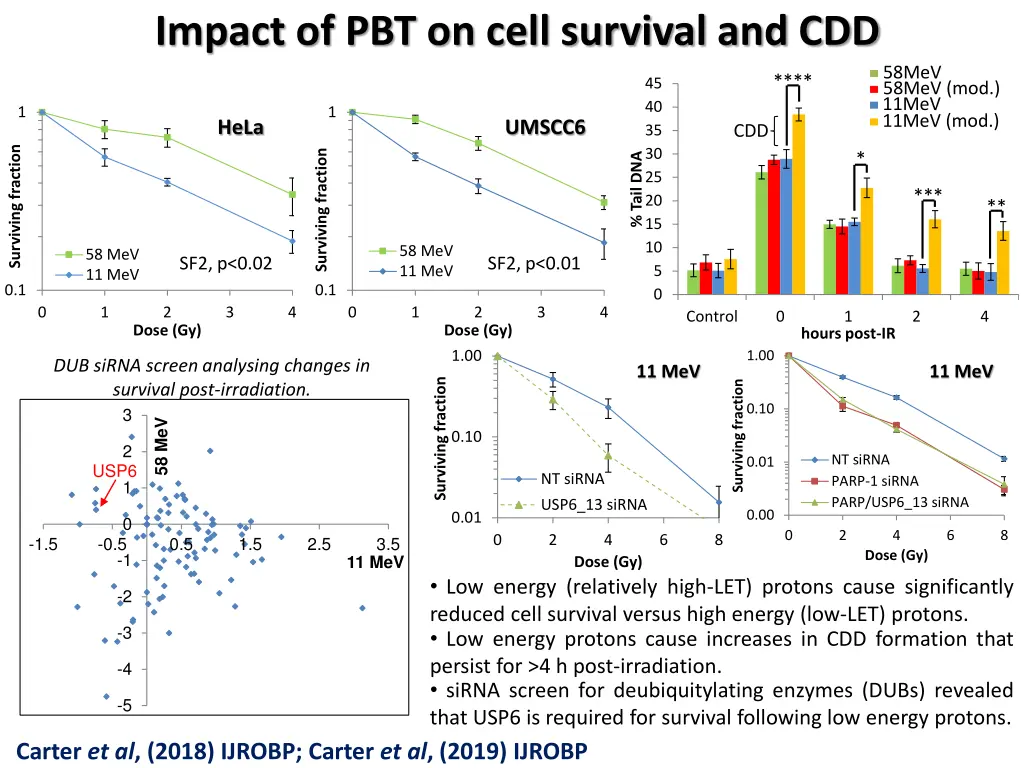 impact of pbt on cell survival and cdd