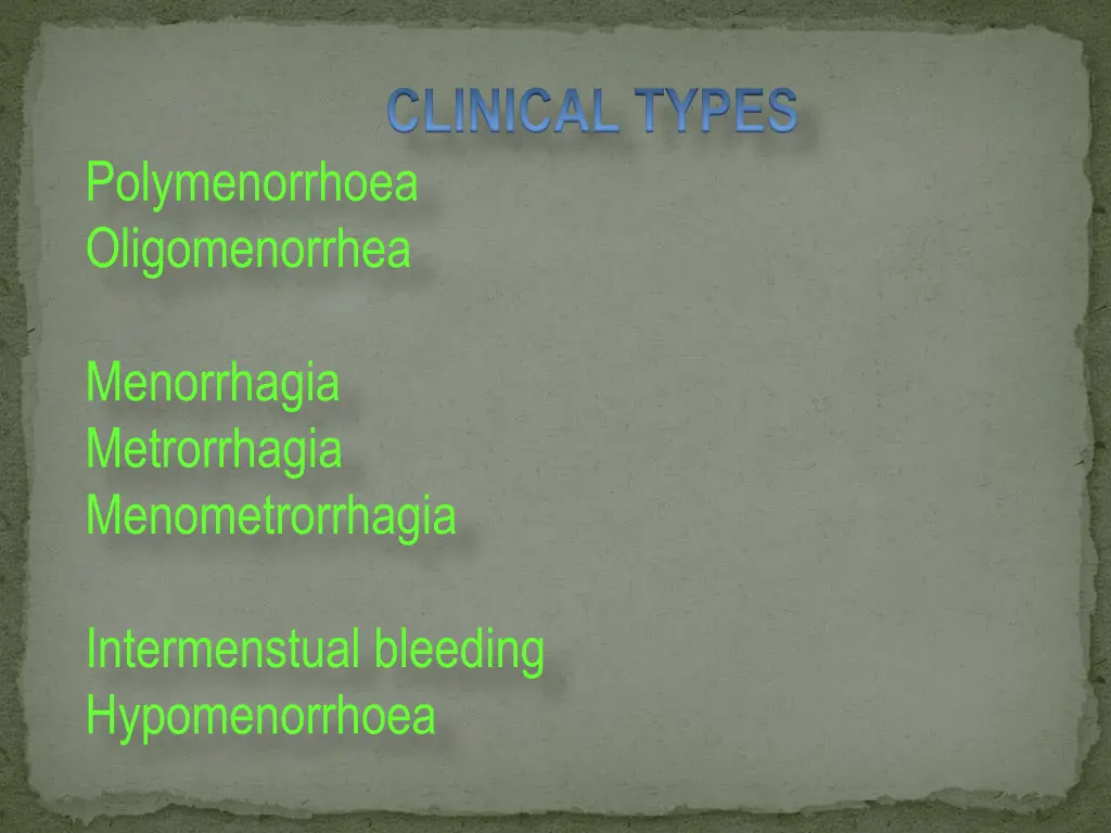 clinical types