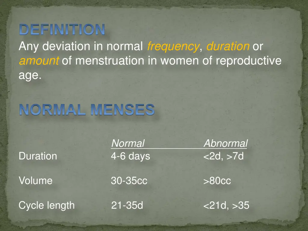 definition any deviation in normal frequency