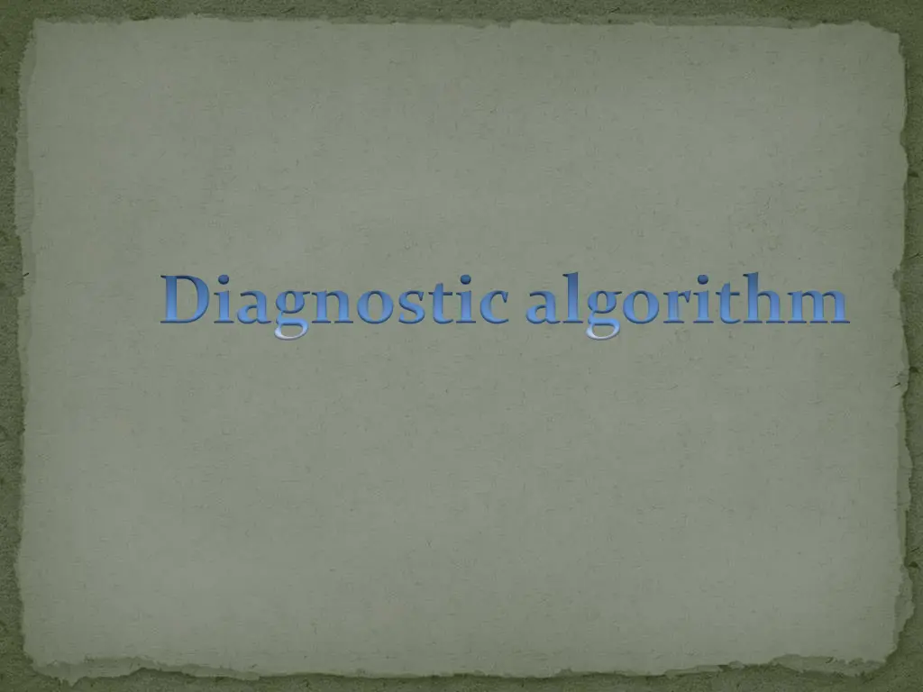 diagnostic algorithm