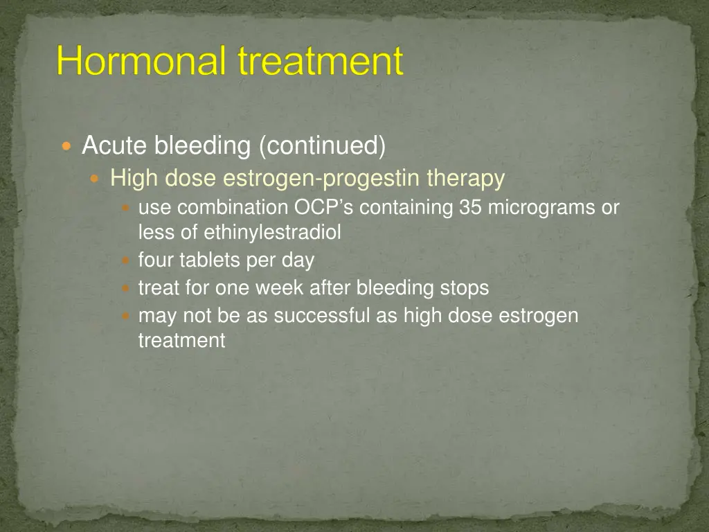 hormonal treatment