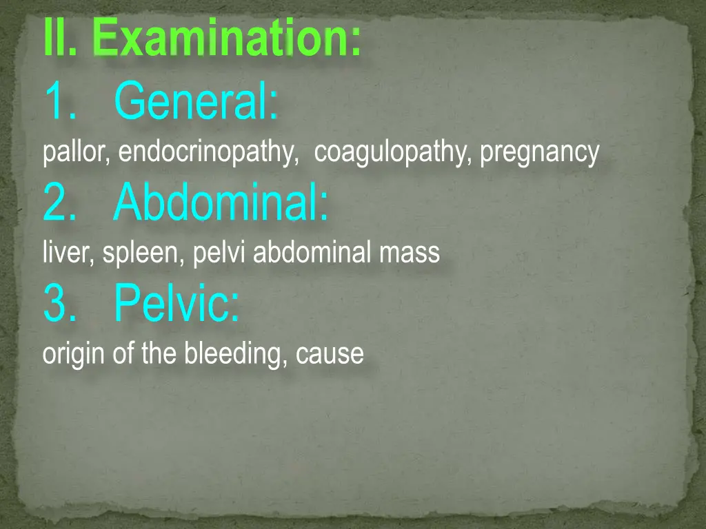 ii examination 1 general pallor endocrinopathy
