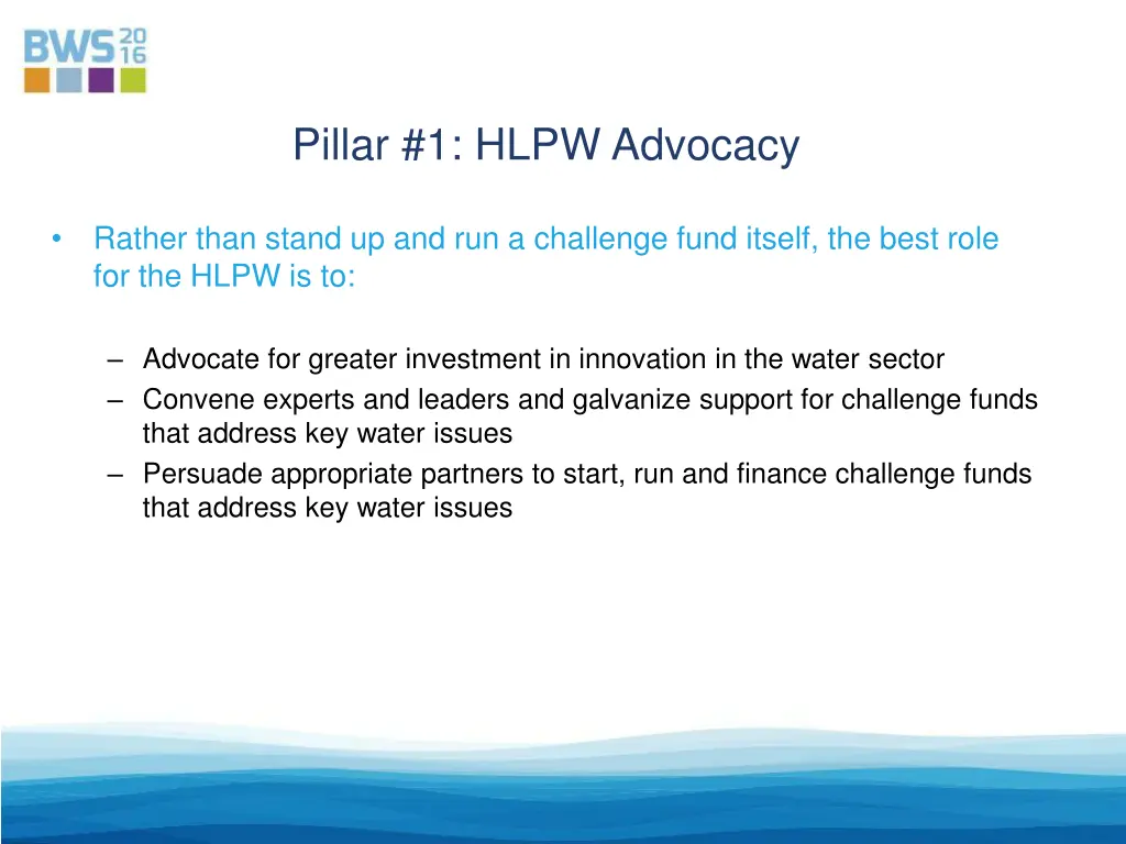 pillar 1 hlpw advocacy