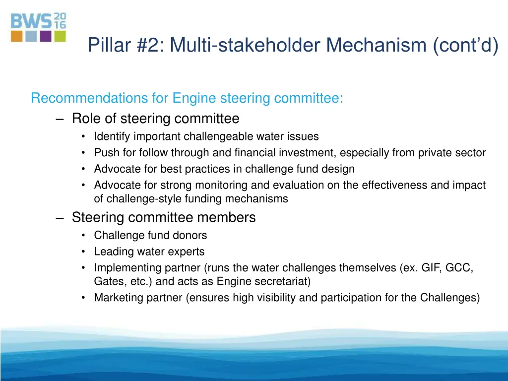 pillar 2 multi stakeholder mechanism cont d