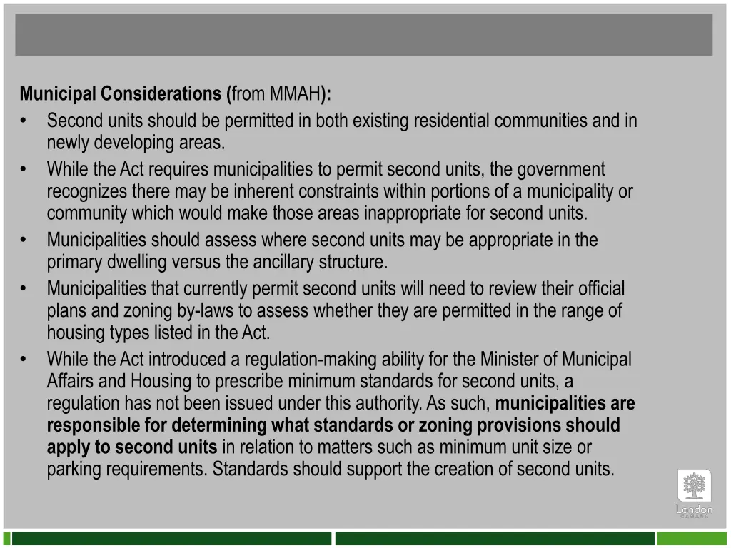 municipal considerations from mmah second units