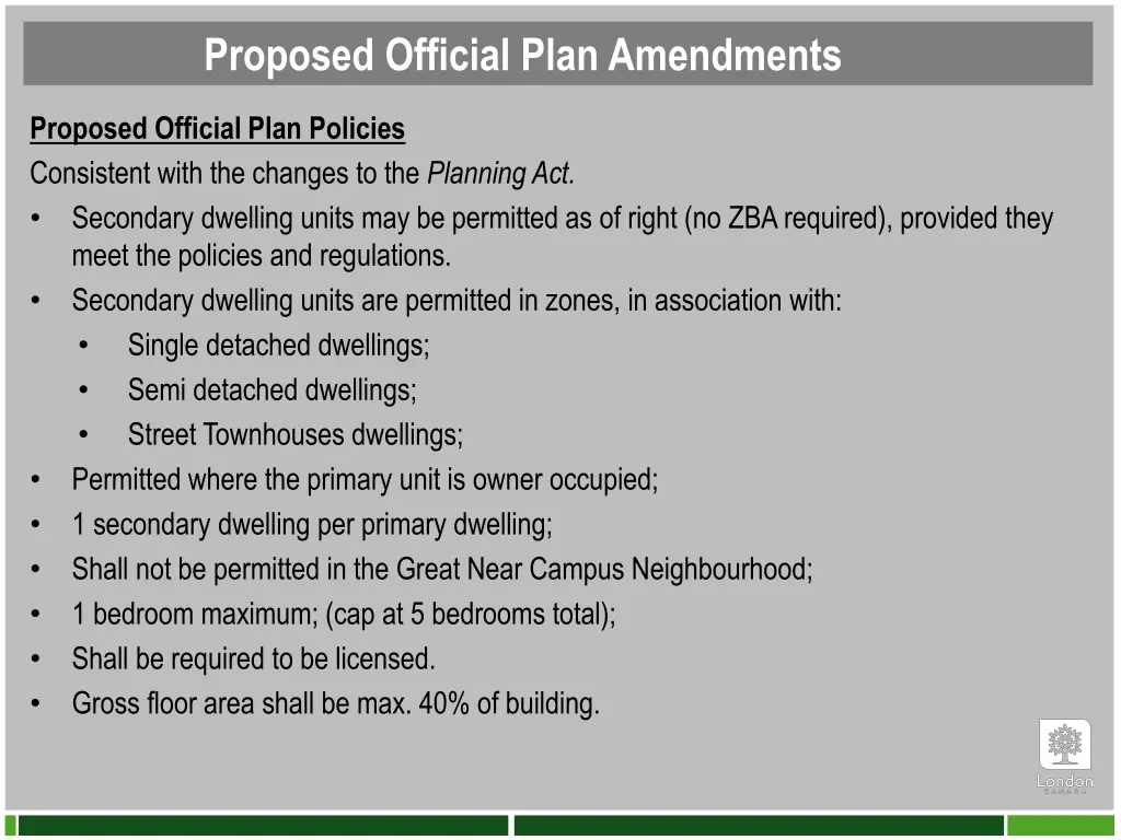 proposed official plan amendments