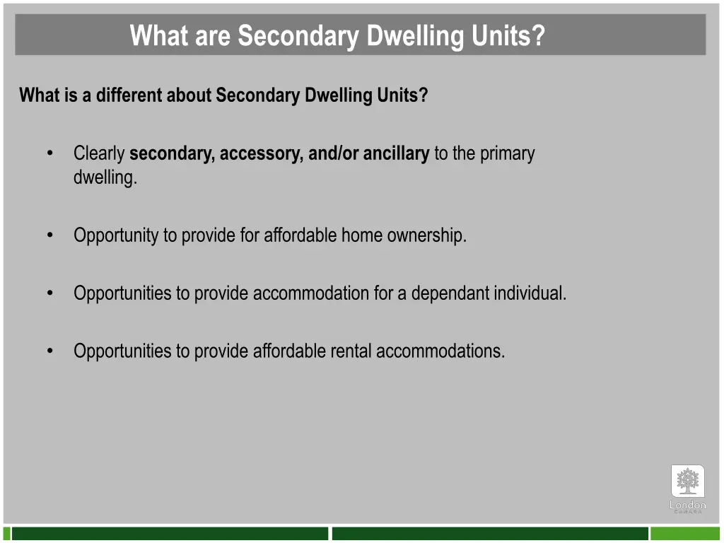 what are secondary dwelling units 1