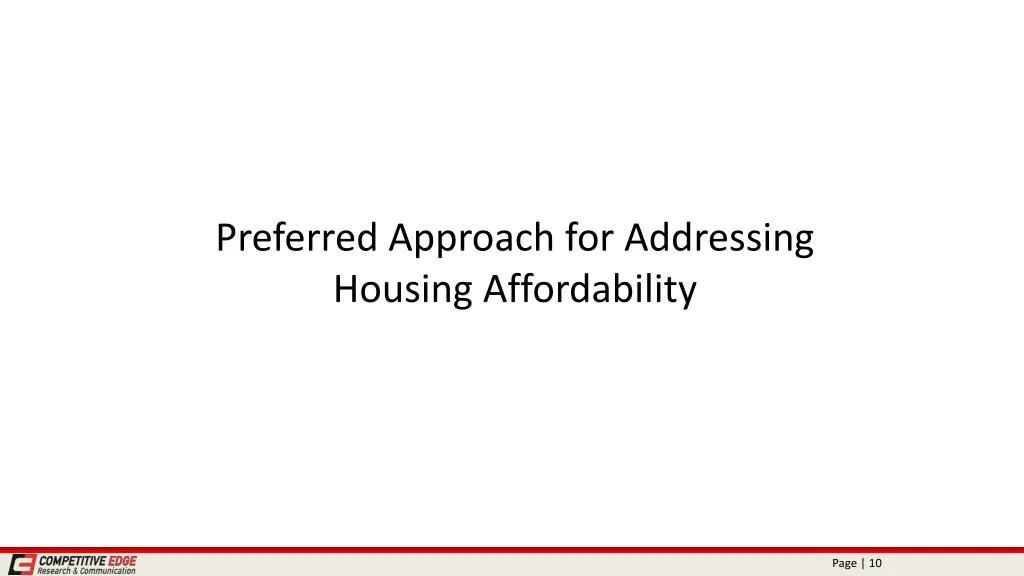 preferred approach for addressing housing