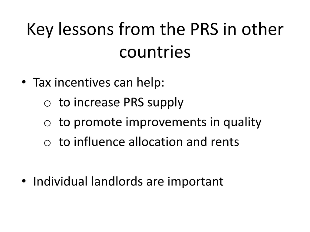 key lessons from the prs in other countries
