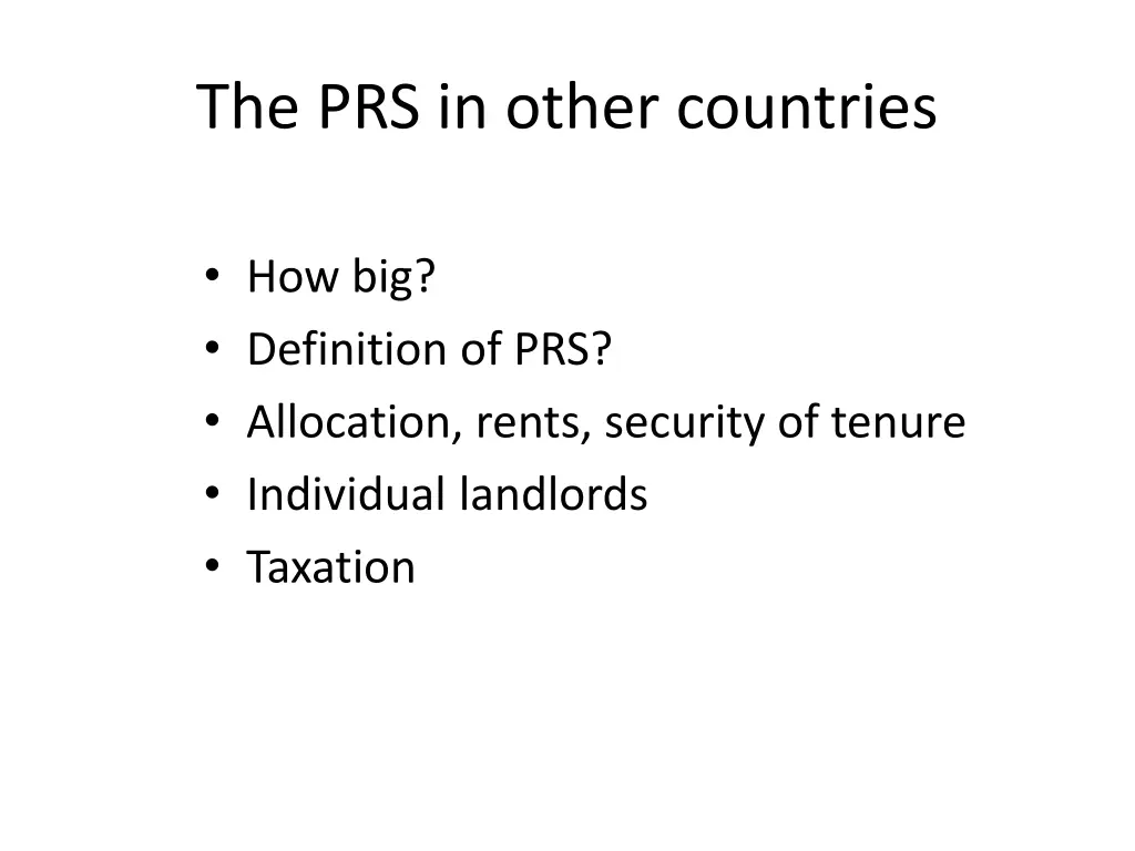 the prs in other countries