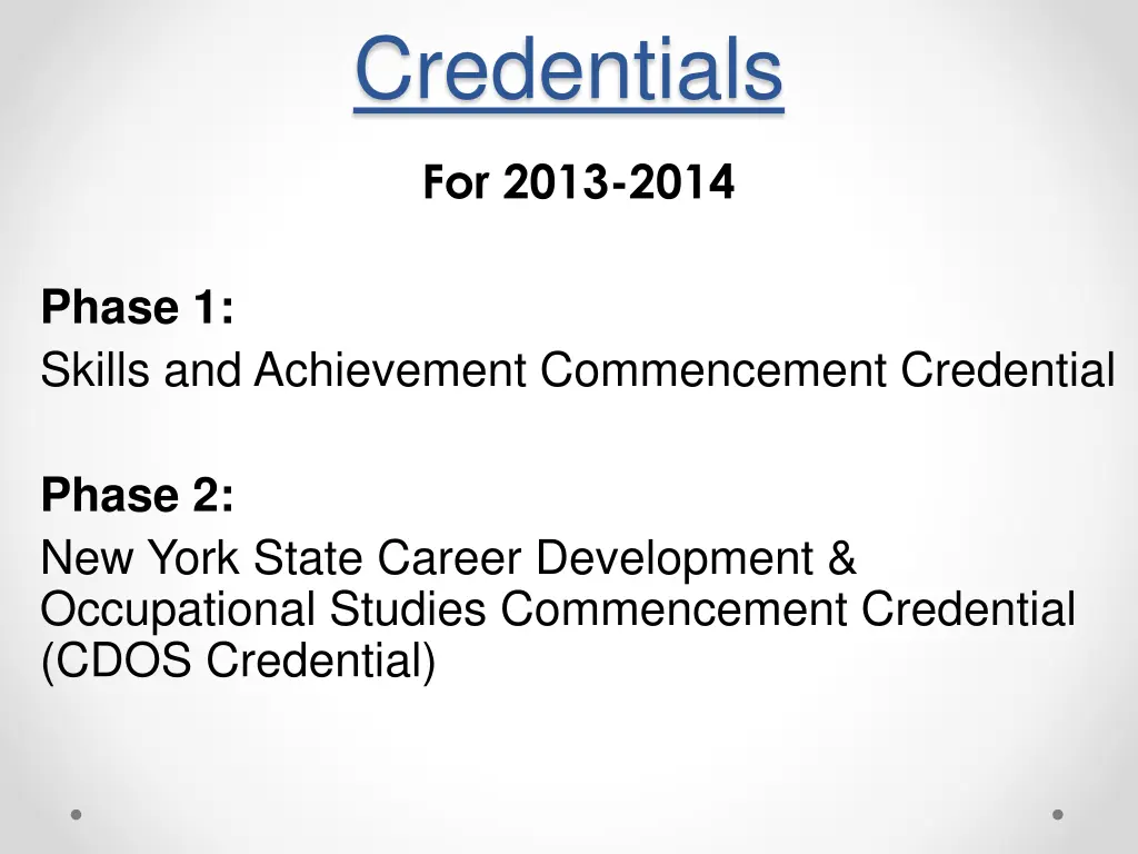 credentials